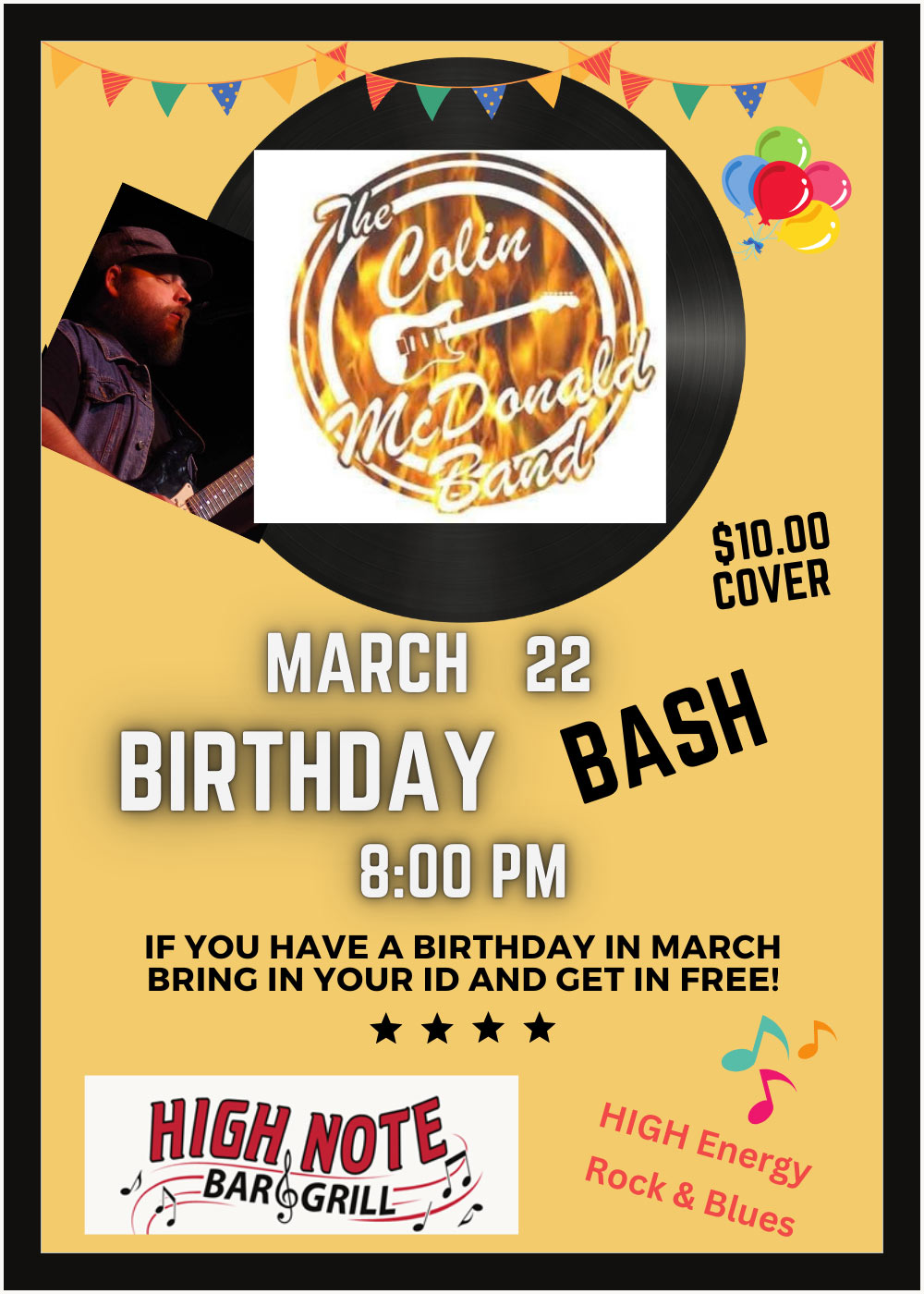 March Birthday Bash with Colin McDonald Band