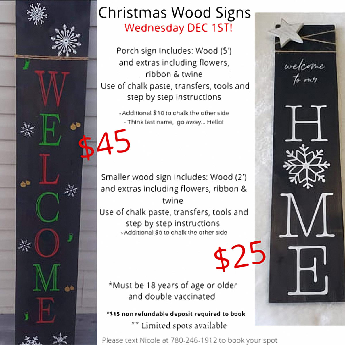 Chalk Foxy's Christmas Wood Signs