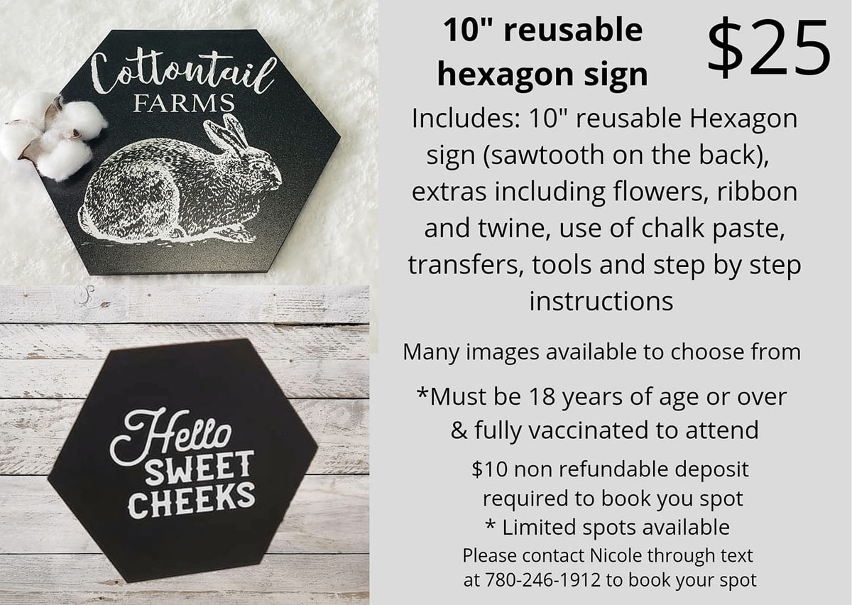 Chalk Foxy's 10'' Reusable Hexagon Sign