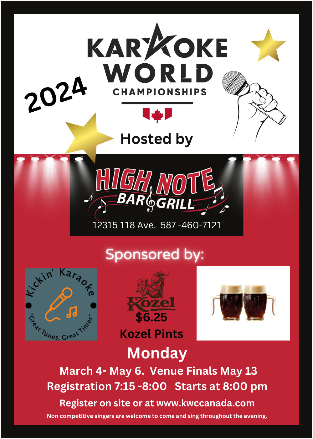 May 13, 2024: Monday Karaoke & World Competition