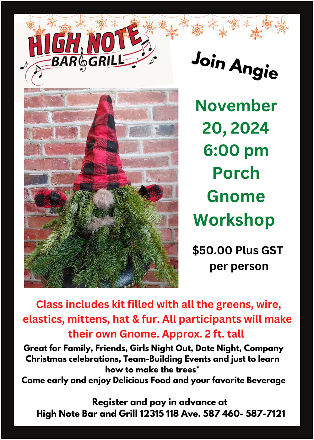 November 20, 2024: Porch Gnome Workshop