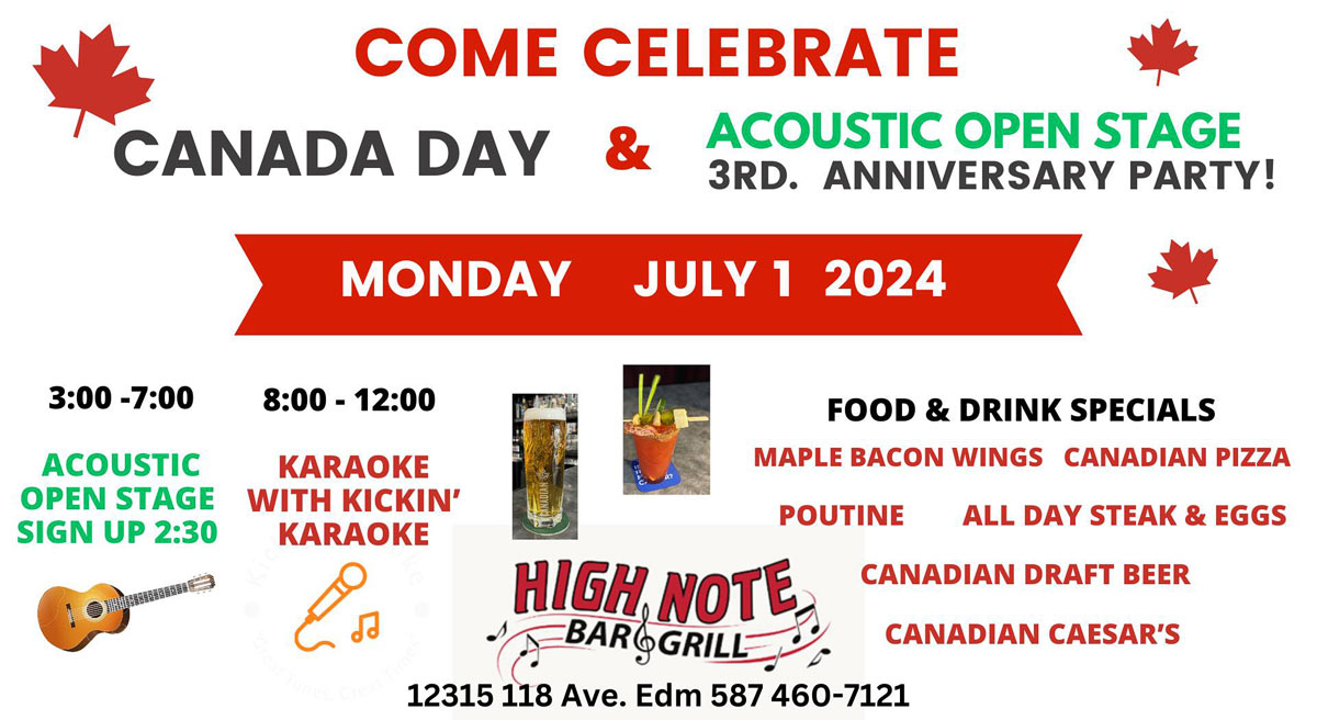 Canada Day Acoustic 3rd Year Anniversary & Karaoke Party